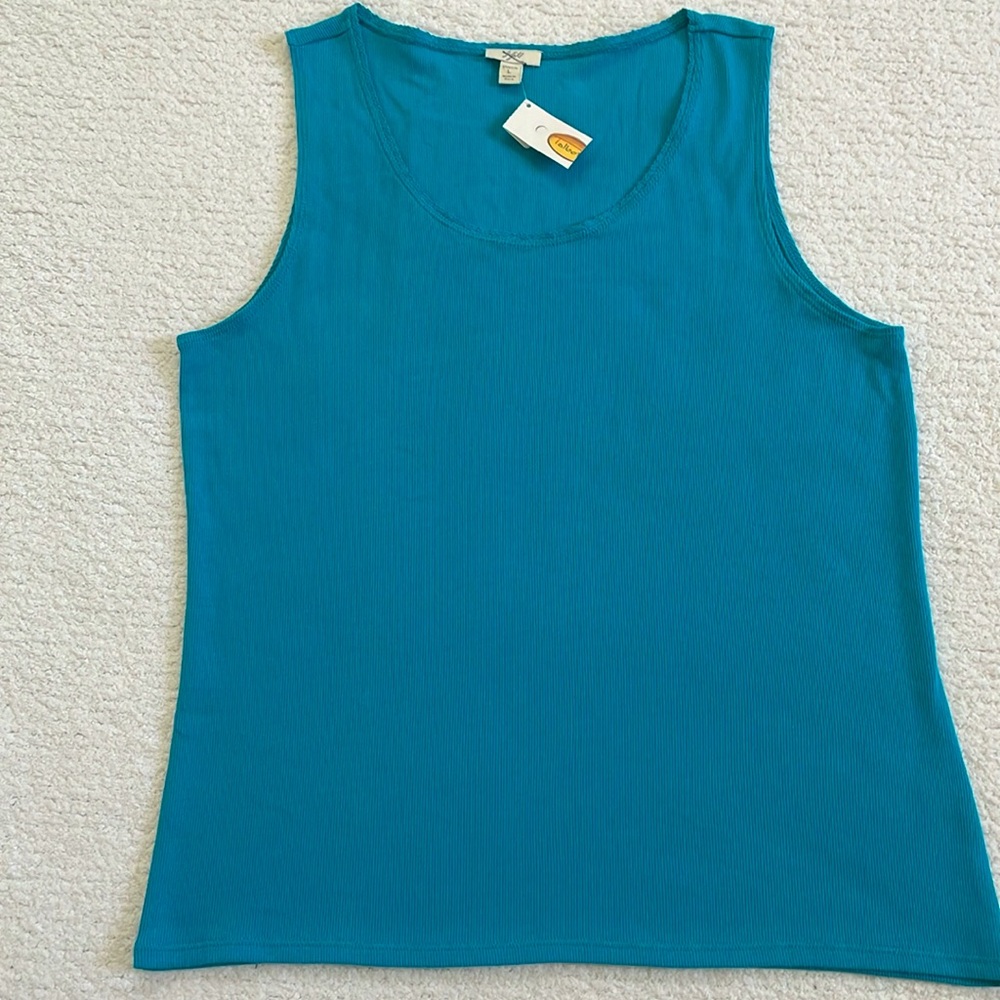 J.JILL 95% COTTON TANK TOP/ CAMI WITH TALBOTS TAG- SIZE LARGE - Picture 9 of 12